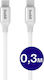 Buddi Flex USB 2.0 Cable USB-C male - USB-C 60W White 0.3m