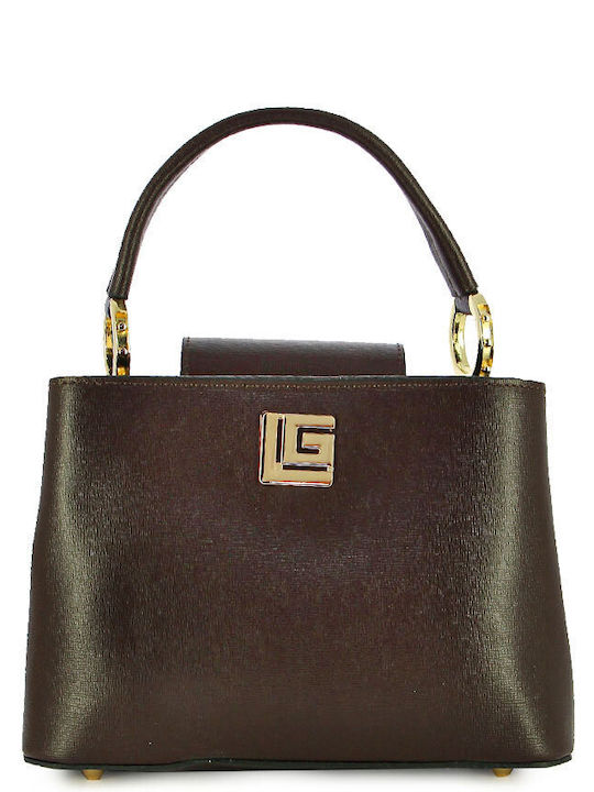 Guy Laroche Δερμάτινη Γυναικεία Τσάντα Χειρός Καφέ