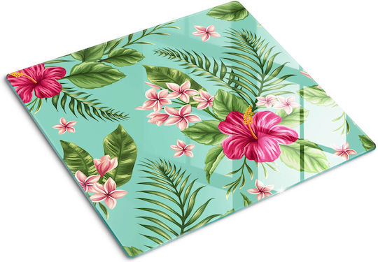 Robustes Dekoratives Glas-Schneidebrett Küchen Hawaii Blumen 60x52 cm