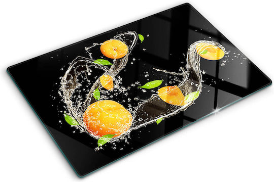 Tocătoare De Bucătărie Din Sticlă Decorativă Rezistentă Culoarea Caisei Apă 80x52 Cm