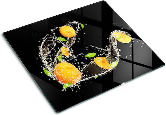 Robustes Dekoratives Glas-Schneidebrett Küchen Aprikose Wasser 60x52 cm