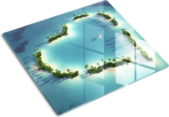 Glass Kitchen Chopping Board Protection Decoration Island Heart Shape 60x52 Cm
