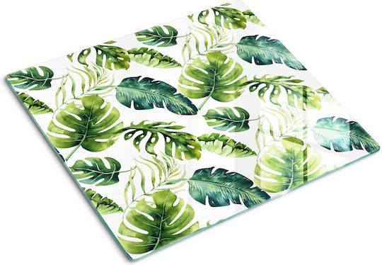 Glas Schneidebrett Küche Gehärtetes Glas Design Tropische Blätter 60x52 cm Glas Schneidebrett Küche Gehärtetes Glas Design Tropische Blätter 60x52 cm