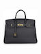 Leder Damentasche Handtasche Schwarz
