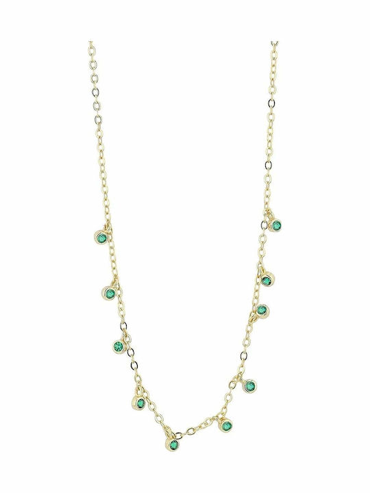 Akzent Necklace from Gold Plated Silver with Zircon