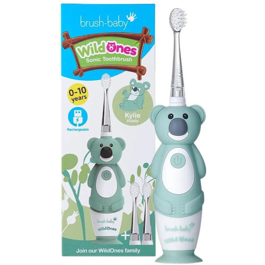 Brush Baby Wildones Children's Electric Toothbrush with Chronograph for 0m+ Kylie Koala with Replacement Heads