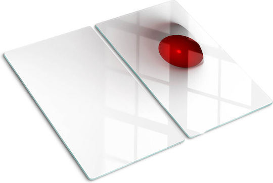Glass Kitchen Cutting Board Tempered Glass Abstract Sphere Design 2x30x52 Cm