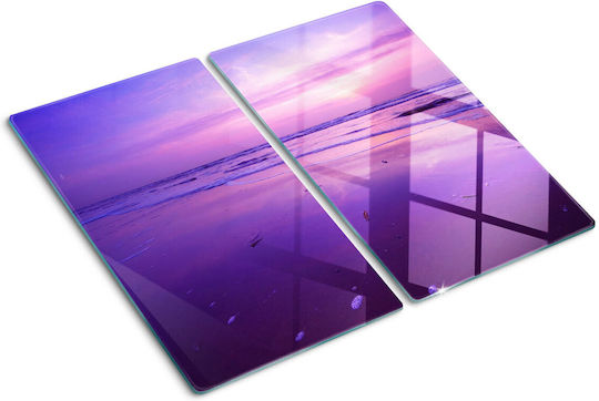 Elegant Glass Kitchen Chopping Board Sunset Over The Sea 2x30x52 Cm