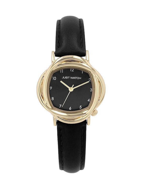 Just Watch Women's Watch with Black Leather Strap