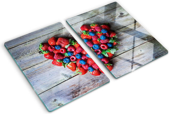 Glass Chopping Surface Design Fruit Heart Print 2x40x52 Cm