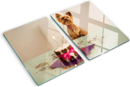 Robustes Dekoratives Glas Schneidebrett Küchen Hund Kuchen 2x40x52 cm