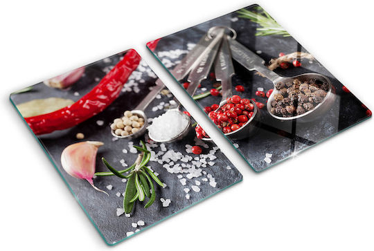 Glass Countertop Protection Plate Tempered Glass Herbs Spices 2x40x52 Cm