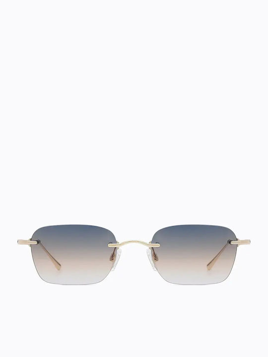 Carolina Lemke Unisex Gold Frame Sunglasses with Gradient Lens Carolina Lemke CL1407 Brown w/Gold Prescription Sunglasses main image 3