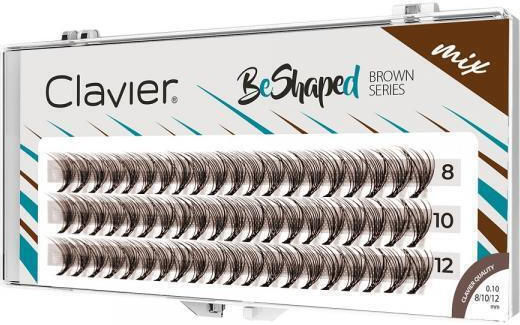 Clavier Beshaped Brown B Curl 10d Mixed Cluster Eyelashes 8 10 12mm