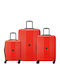 Delsey Ophelie Travel Suitcases Hard Red with 4 Wheels Set of 3pcs