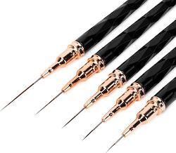 Nail Brushes Set Nail Art 5pcs Ntn Black