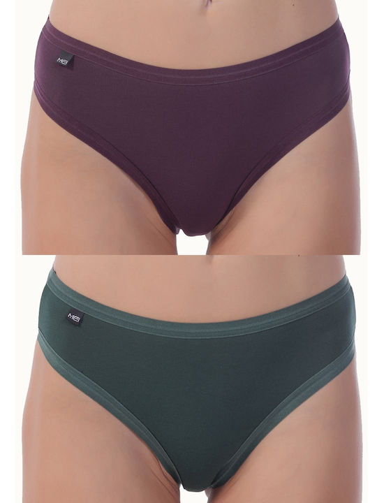 MEI Βαμβακερά High Waist Women's Brazil 2Pack P...