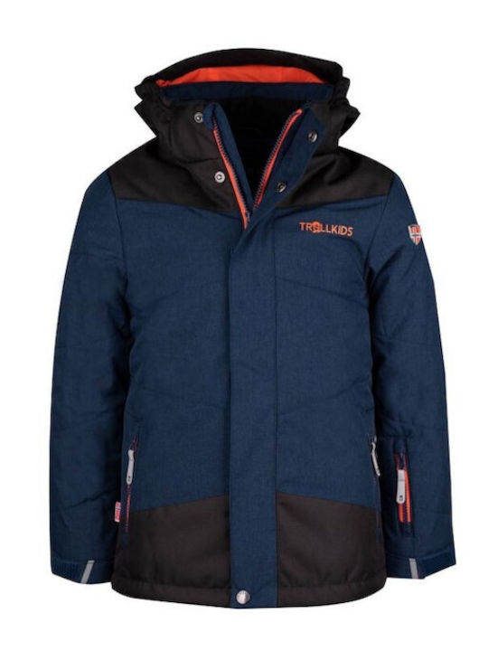 Wasserdicht Kinder Freizeitjacke Winddicht mit Kapuze Marineblau
