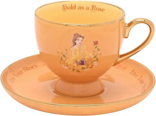Керамична Чаша За Чай С Чинийка Disney Princess Belle Tea Cup + Saucer 200ml Di2365