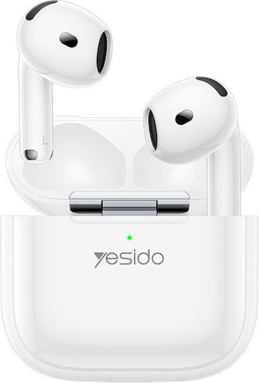Yesido TWS31 Earbud Bluetooth Handsfree Ακουστικά με Θήκη Φόρτισης Λευκά