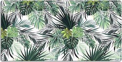 Gaming Desk Pad Keyboard Mouse Green Leaves 90x...