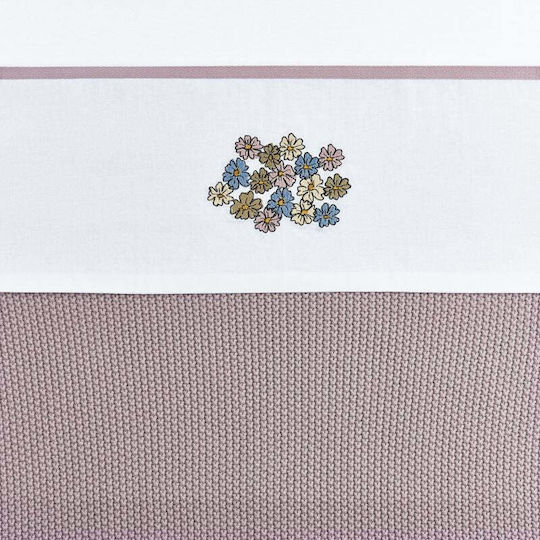 Meyco Vintage Flower Baby Sheet Crib Cotton Lilac 150x100cm