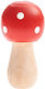 Wooden Small Round Red Mushroom