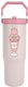 Pyramid International Glass Thermos Stainless Steel / Plastic BPA Free 880ml Pink with Handle and Straw