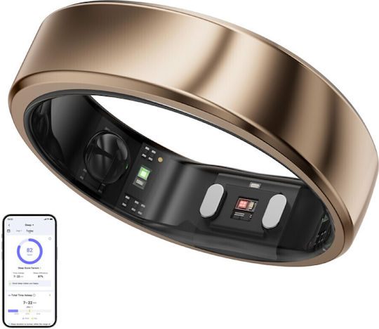 RingConn Gen 2 Air Intelligente Ring 19mm Wasserdicht mit Herzfrequenzsensor Dune Gold