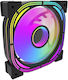 Darkflash Infinity Reverse Blade Case Fan 120mm 1600rpm 65cfm with ARGB Lighting