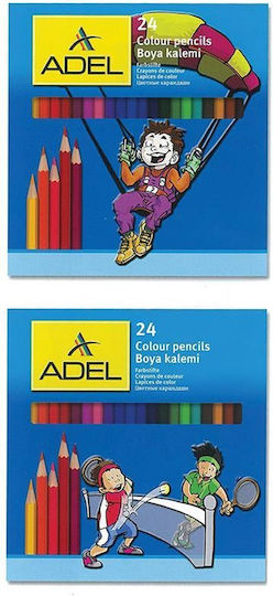 Adel Цветни Моливи 24 Цвята Комплект 6 Броя