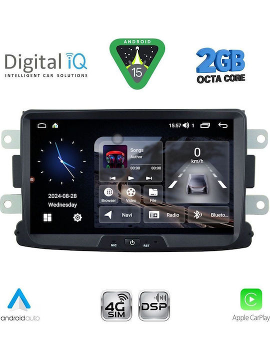 Digital IQ Auto-Audiosystem für Renault Erfassen 2012 (Bluetooth/USB/WiFi/GPS/Apple-Carplay/Android-Auto) mit Touchscreen 8"