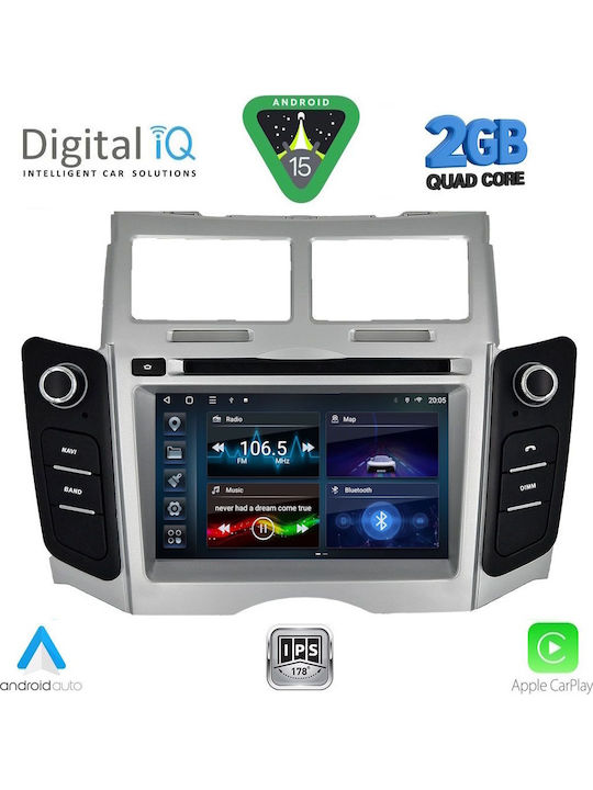 Digital IQ Car Audio System for Toyota Yaris 2006-2011 (Bluetooth/USB/AUX/WiFi/GPS/Apple-Carplay/Android-Auto) with Touch Screen 7"
