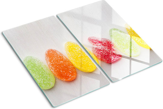 Suprafață De Tăiat Din Sticlă Multicoloră Pentru Bucătărie Multifuncțională 2x30x52 Cm