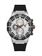 Beverly Hills Polo Club Dual Time Men's Watch Battery with Black Rubber Strap
