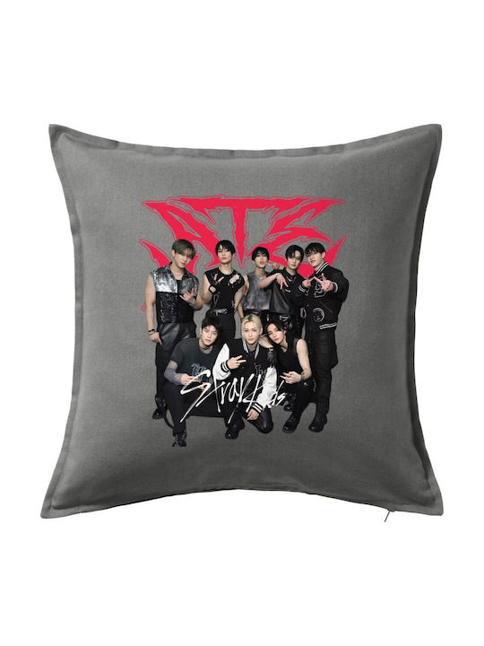 Stray Kids K-pop Band Couch Pillow Gray 100% Co...