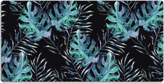 Desk Pad Decorative Print Dark Leaves 100x50 Cm