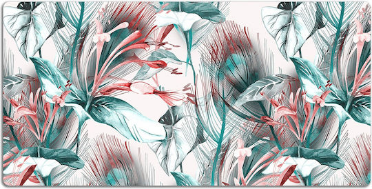 Decorative Vinyl Desk Protector Tropical Design 100x50 Cm