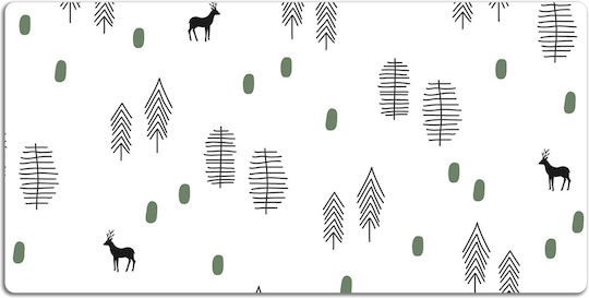 Desk Protector Keyboard Mouse Deer In The Forest 90x45 Cm