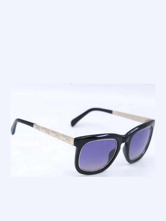 Emilio Pucci Unisex Sonnenbrille mit Schwarz Gestell und Schwarz Linse EP21 01B