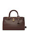 Leather Women's Tote Handbag Brown