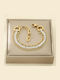 Women's Bracelet Chain made of Steel Gold Plated with Zircon