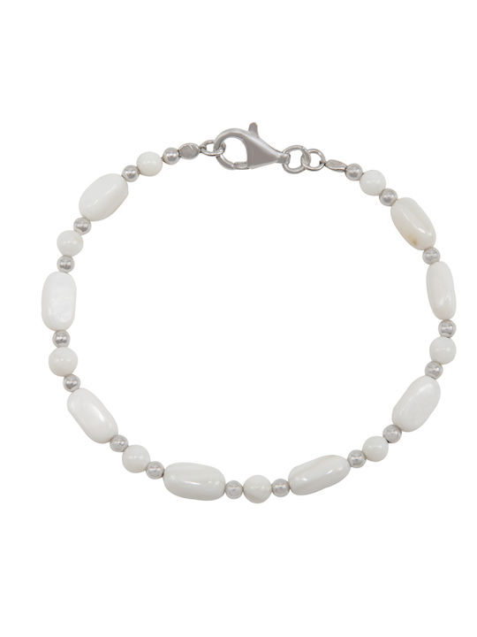 Bratari Pentru Femei Handmade Argintiu Fildeș Placat Cu Platină 18,5 Centimetri Silverline 0230072901