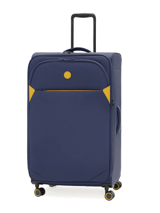 Verage Medium Travel Suitcase Fabric Blue with 4 Wheels Height 68cm