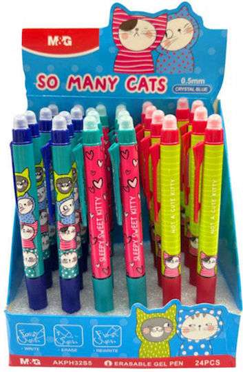M&g Химикали Гел Гума So Many Cats 0,5 Мм Синьо Мастило 3 Дизайна 1 Брой
