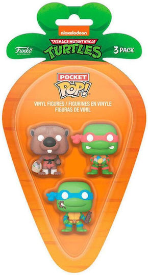 Funko 3-Pack Carrot Pocket Pop Teenage Mutant Ninja Turtles Leonardo Raphael Splinter Винилови Фигурки