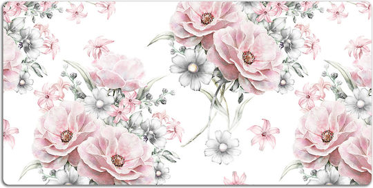 Decorative Desk Pad Work Surface Protection Flowers 120x60 Cm