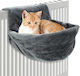 Hammock – Round Cat Bed Hook – L45.5xW39xH34cm – Velvet Plush Fabric – Metal Frame – Gray