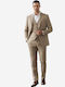 Men's Suit with Vest Slim Fit Mocha