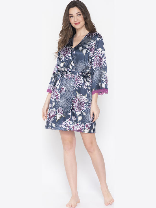 Jeannette Lingerie Χειμερινή Γυναικεία Ρόμπα Floral Print